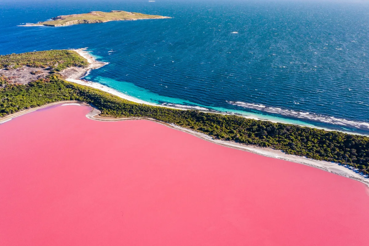 Vista aérea del Lago Hillier