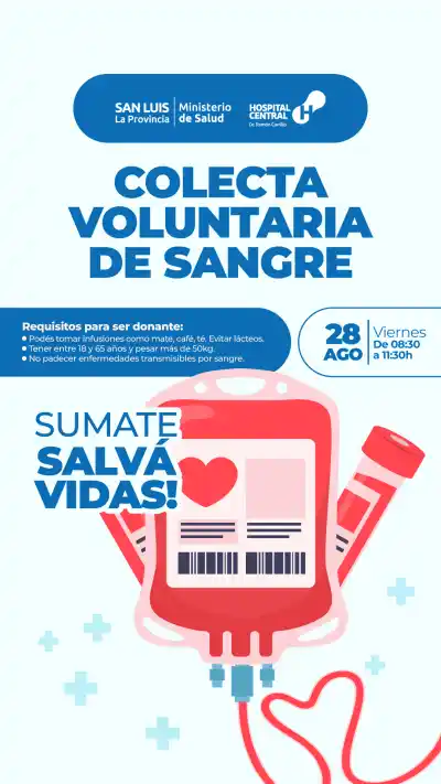 Donación de sangre en el Hospital Central: quiénes pueden participar este viernes