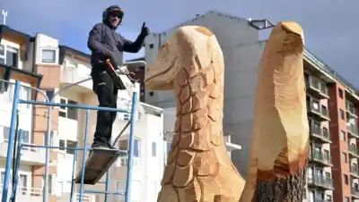 Bariloche tendrá un Messi gigante tallado en un tronco de 4,5 metros