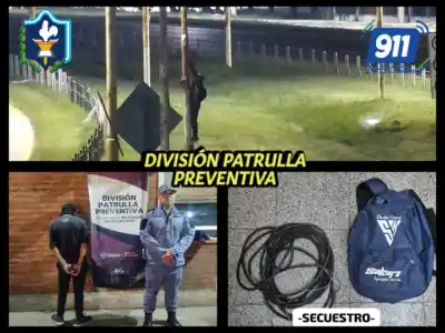 Detuvieron a un joven que robaba cables en el cruce de las rutas 11 y 16: qué secuestraron