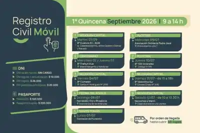 Registro Civil Móvil: el cronograma completo de septiembre y el dato clave para hacer trámites