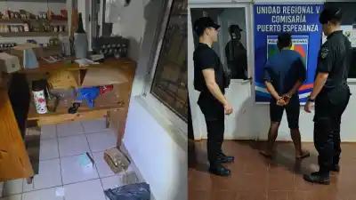 Lo atraparon dentro de un comercio en Puerto Esperanza: elegía qué robar y tomaba una cerveza