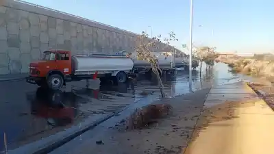 Anegamientos en la Ruta 40: el operativo que busca destrabar la circulación en Chimbas