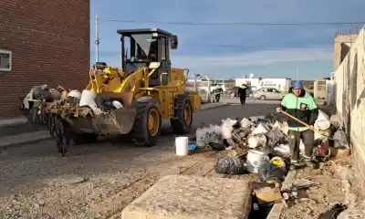 Puerto Rawson: el Municipio intervino para limpiar residuos pesqueros y apuntó contra la autoridad portuaria