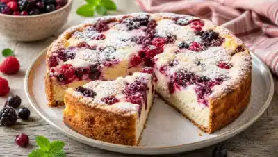 Torta matera de ricotta y frutos rojos sin TACC: la receta que se volvió tendencia para la merienda