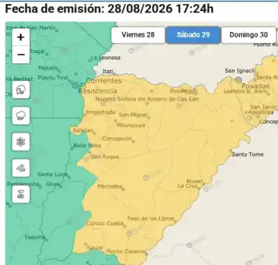 Alerta amarilla por tormentas en Corrientes: qué se espera para esta madrugada