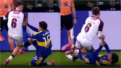 Boca-Lanús: la patada que generó polémica y el dato que marcó el regreso a la Bombonera