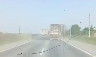 Sobrepaso de alto riesgo en la Ruta 38: el video que muestra la maniobra con dos camiones