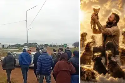 El último adiós a "El Polaco": los perros callejeros que despidieron al rescatista de Bandera