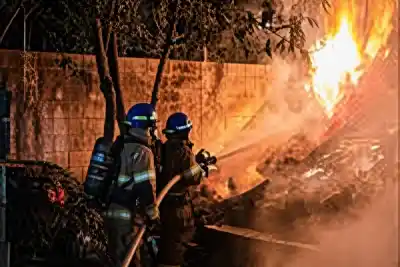 Incendio en Los Juríes: quemaba basura y el fuego arrasó un depósito de madera