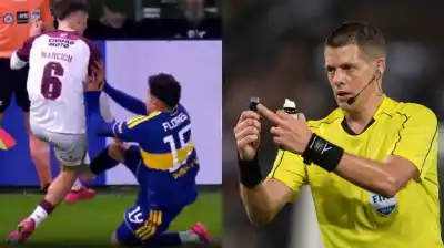 La patada que encendió la polémica en Boca-Lanús: la explicación del VAR y el reclamo de Pellegrino