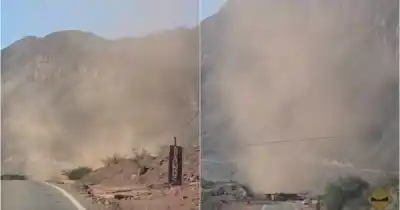 Viento Zonda en Cafayate: la imagen de una nube de tierra que sorprendió a los turistas en la Ruta 40