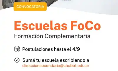 Últimos días para que las secundarias de Chubut se sumen a Escuelas FoCo