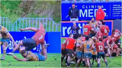 Tackle ilegal, lesión y pelea: tres expulsados en un partidazo