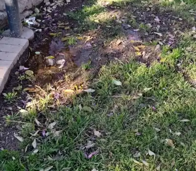 Denuncian una pérdida de agua que lleva meses en la Plaza de Choya