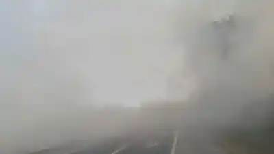 El humo de una quema de rastrojo tapó la vieja Ruta 38
