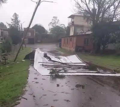 Ráfagas de hasta 100 km/h dejaron a El Soberbio sin luz y con daños en la zona urbana