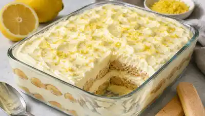 El postre de limón y vainillas sin horno que queda cremoso y se hace en 7 pasos