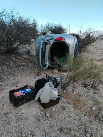 Accidente en la Ruta 75: un auto con dos ocupantes terminó en un siniestro en Huaco