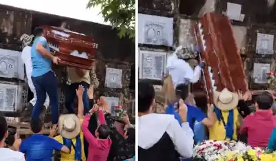 México: El último adiós se convirtió en pesadilla cuando el ataúd se desplomó frente a su familia