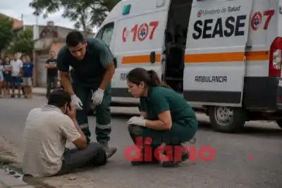Podaba un palo borracho en Santiago y la caída le destrozó la cara