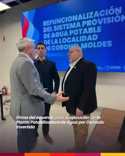 Acuerdo para modernizar la planta de agua de Coronel Moldes
