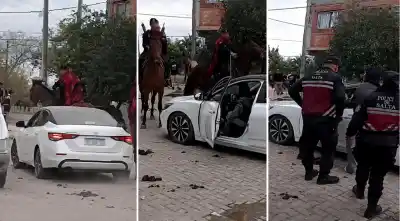 Manejó entre caballos y jinetes en pleno desfile y la frenaron los vecinos