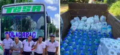 Choferes de El TESA sorprenden con una movida solidaria en medio del caos climático