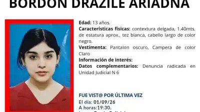 La vieron salir a las 19:30 y nunca más volvió