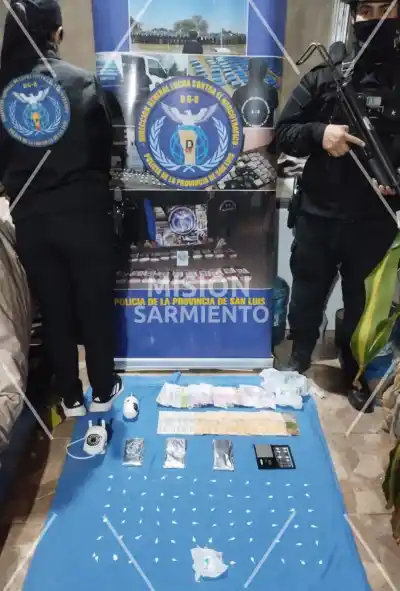 Cayó una red que vendía droga en dos barrios de San Luis y hallaron un arsenal de cocaína