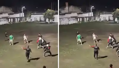 Ganó sobre la hora el clásico, pero en los pasillos hubo batalla campal