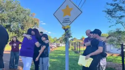 Pintaron una estrella amarilla donde murió Lucas: el homenaje que pide respeto por la vida