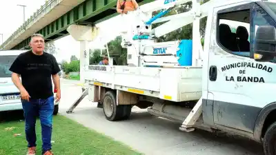 La Banda cambia su cara nocturna: el intendente Nediani supervisa una obra clave que promete más que luz