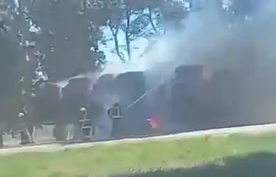El momento exacto en que el chofer divisó el fuego y qué hizo para salvar su acoplado