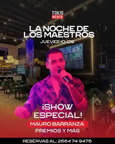 La previa del Día del Maestro: Tokio Resto prepara una noche con show y premios