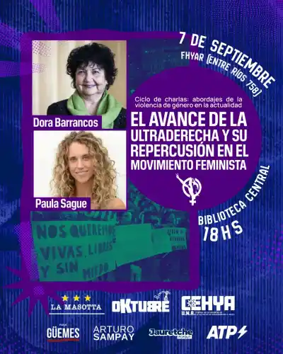 Dora Barrancos abre en Rosario un ciclo sobre violencia de género
