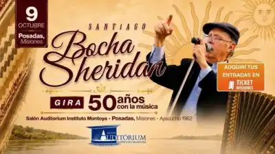 50 años de chamamé: Santiago “Bocha” Sheridan llega a Posadas con un show que promete emocionar