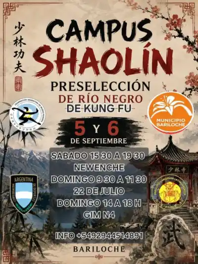Bariloche se convierte en el epicentro del Kung-Fu provincial con el Campus Shaolín