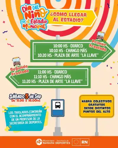 El plan del municipio para que las familias del Alto lleguen gratis al festejo del Día del Niño