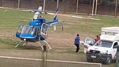 Un helicóptero sanitario aterrizó en un club de Jujuy para un traslado de urgencia