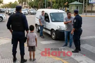 El desesperante momento en Av. Lugones: un nene de 7 años cruzó solo y un auto lo esquivó por centímetros