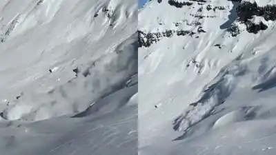 Una avalancha en Chapelco los persiguió de cerca: el video que expone el peligro