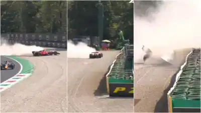 El momento de pánico en Monza: Leclerc impactó de lleno contra el muro y desató la bandera roja