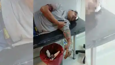 Un ladrón cayó del techo con las zapatillas y los vecinos lo hicieron terminar en el hospital