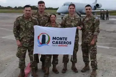 Cinco soldados de Monte Caseros viajaron a Colombia: la misión que los llevó a la zona del terremoto