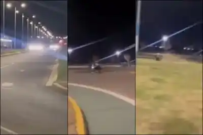 Picadas ilegales en Pocito: la noche terminó con un motociclista accidentado