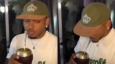Ozuna probó el mate y lanzó una advertencia a Messi: “Ya sé lo que estás tomando”
