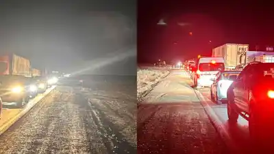 Dos camiones chocaron en la Ruta 151 y un detalle en la carga complicó el tránsito por horas