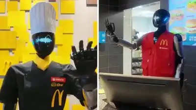 El futuro llegó a la comida rápida: robots humanoides atienden y bailan en un McDonald’s de China
