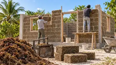 Levantó una casa con 20 toneladas de algas y el resultado sorprende: resiste huracanes y terremotos